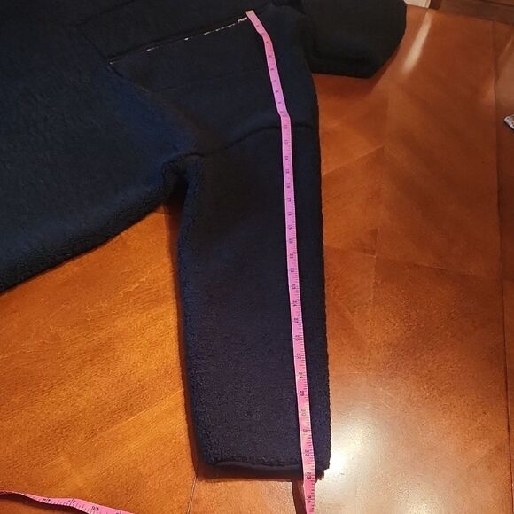 NEW Lulus Let's Make It Cozy Black Teddy Quarter Zip Hooded Tunic Jacket, Medium - Picture 5 of 8